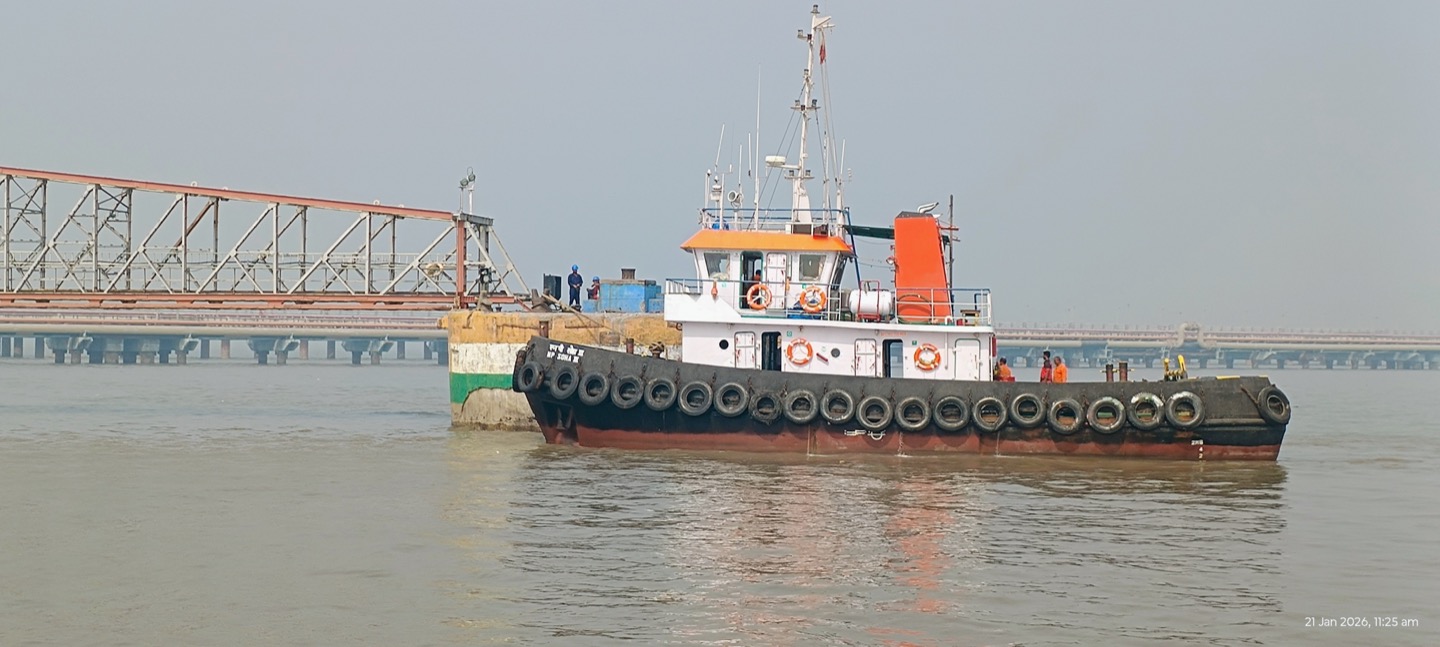 Marine tug vessel handling harbour movement from Mumbai
